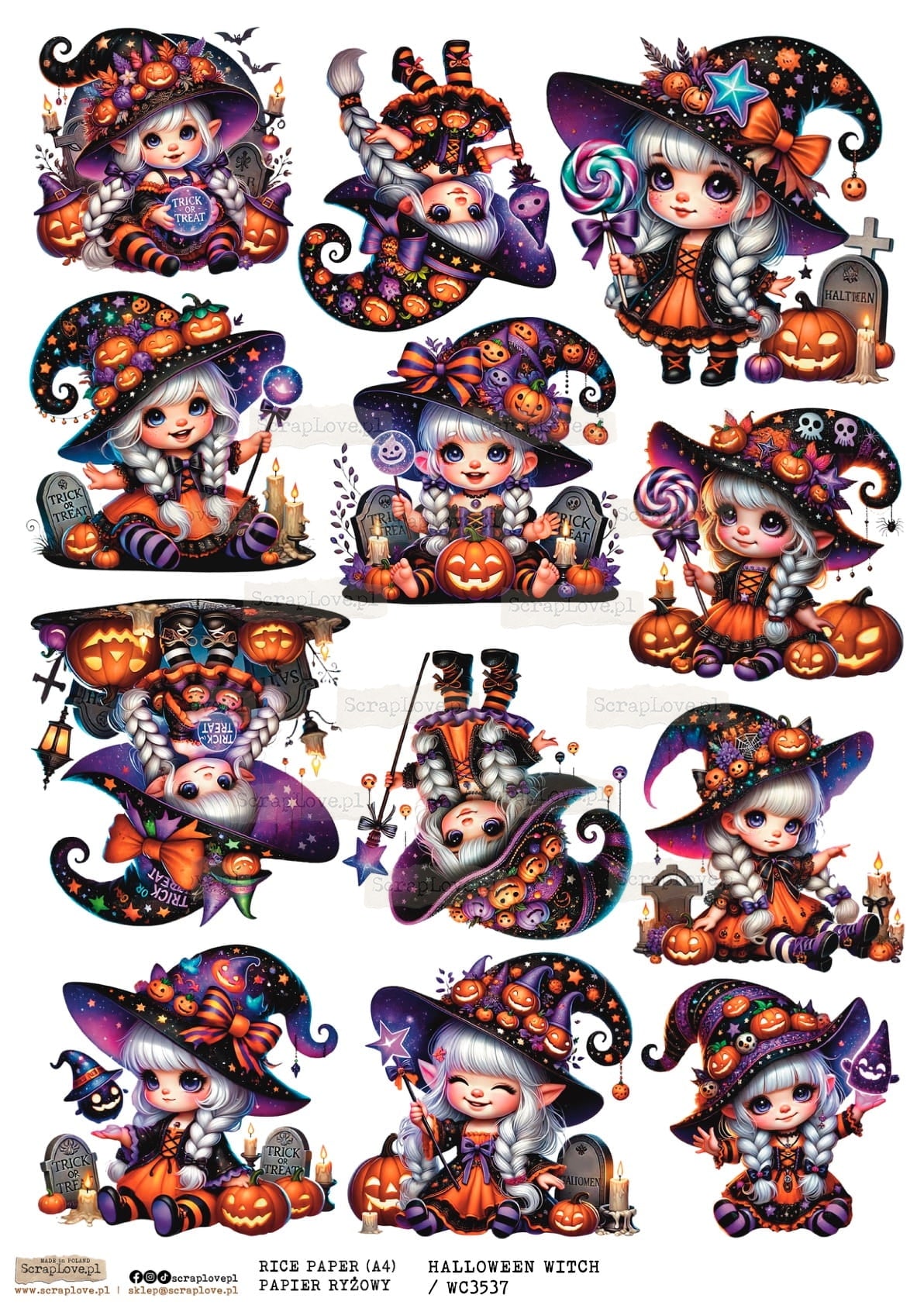 Utklippsark A4 - Halloween Witch 1