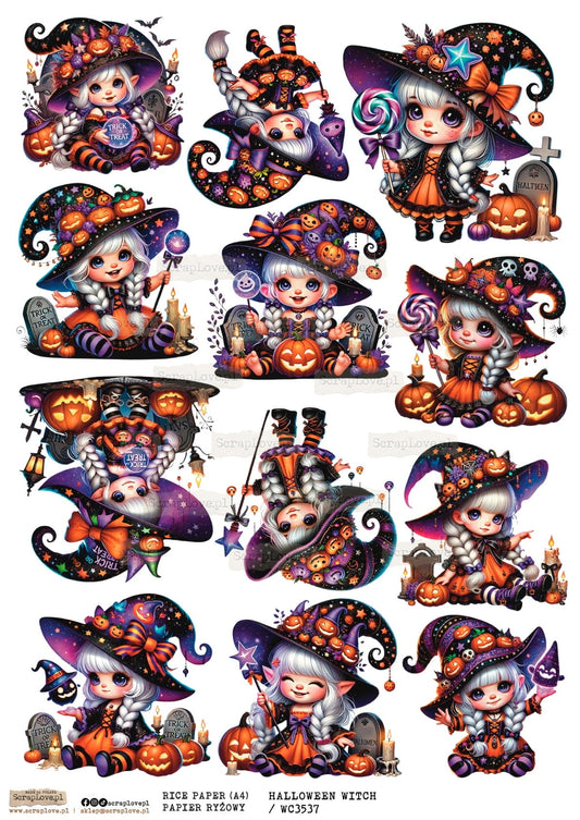 Utklippsark A4 - Halloween Witch 1