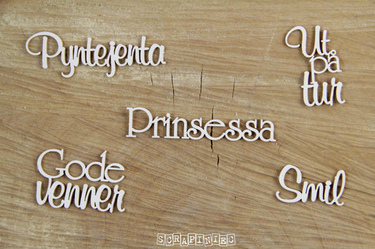 Chipboard - Inskripsjon - Princessa