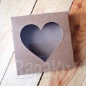 Gave eske m/ hjertevindu kraft - 8,4x8,4x2 cm