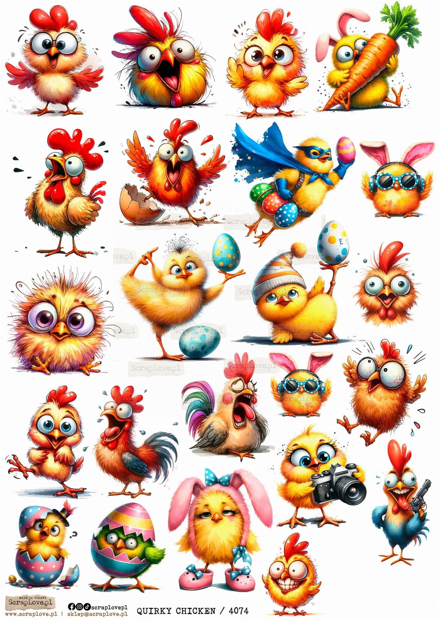 Scraplove Rispapir -Quirky Chicken