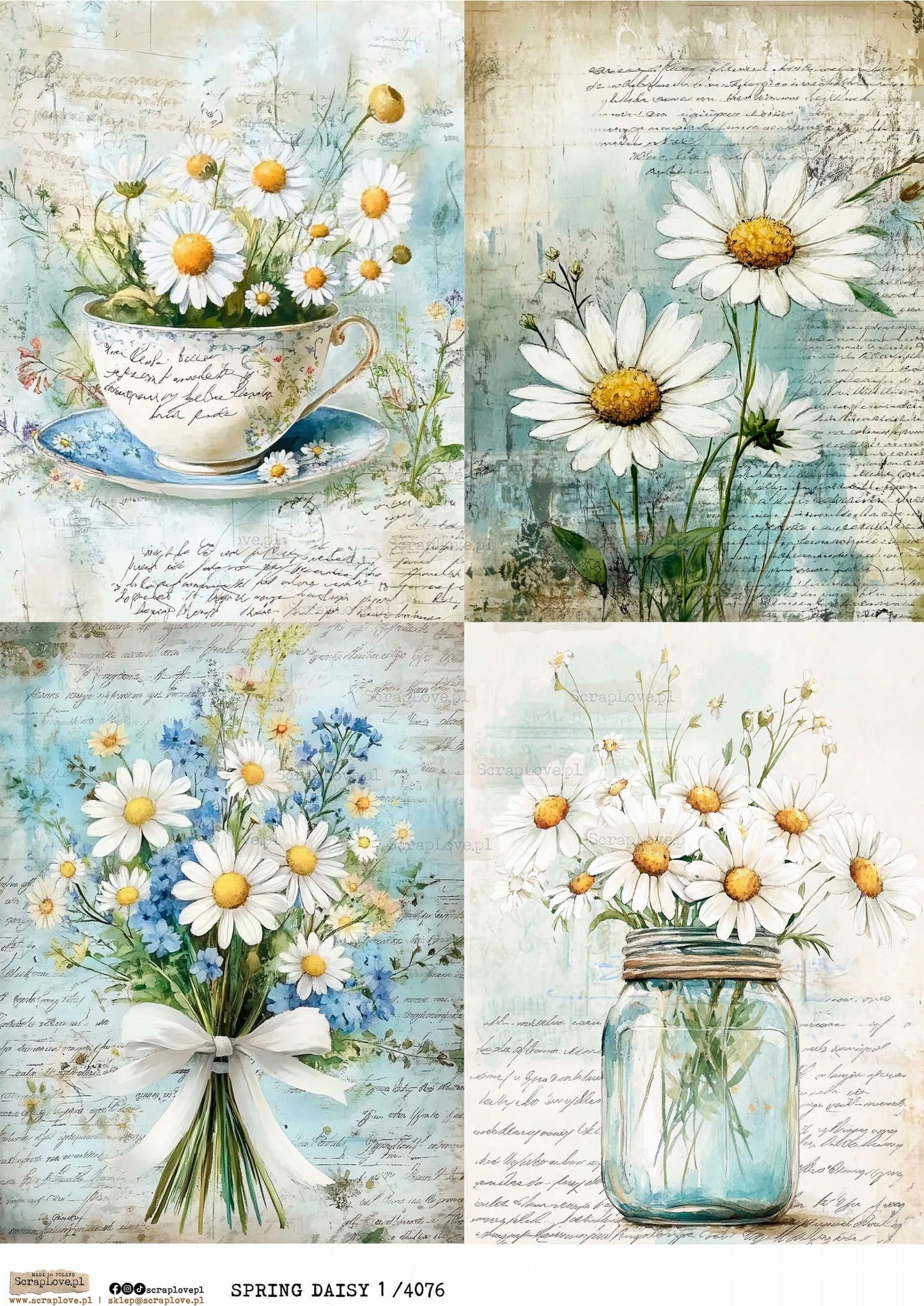 Scraplove Rispapir - Spring Daisy 1