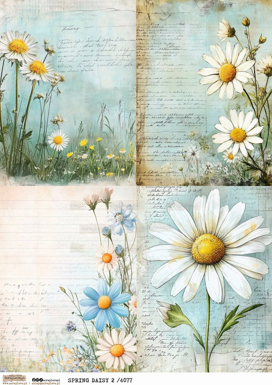 Utklippsark A4 - Spring Daisy 2
