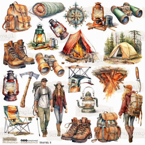 Scraplove - Travel 02 - klistermerker