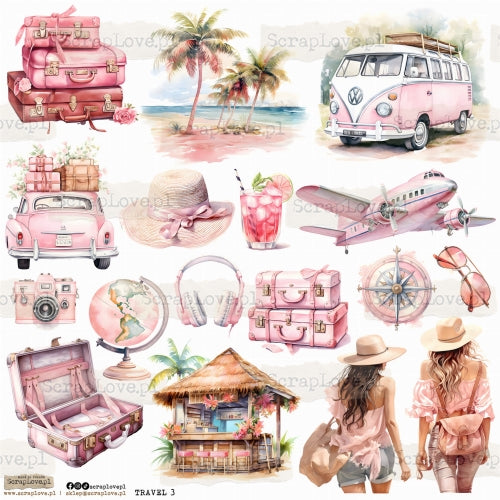 Scraplove - Travel 03 - klistermerker
