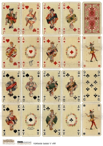 Utklippsark A4 - Vintage Cards 1