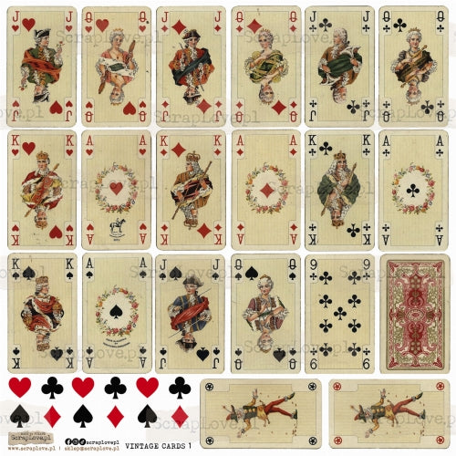 Scraplove - Vintage Cards - klistermerker