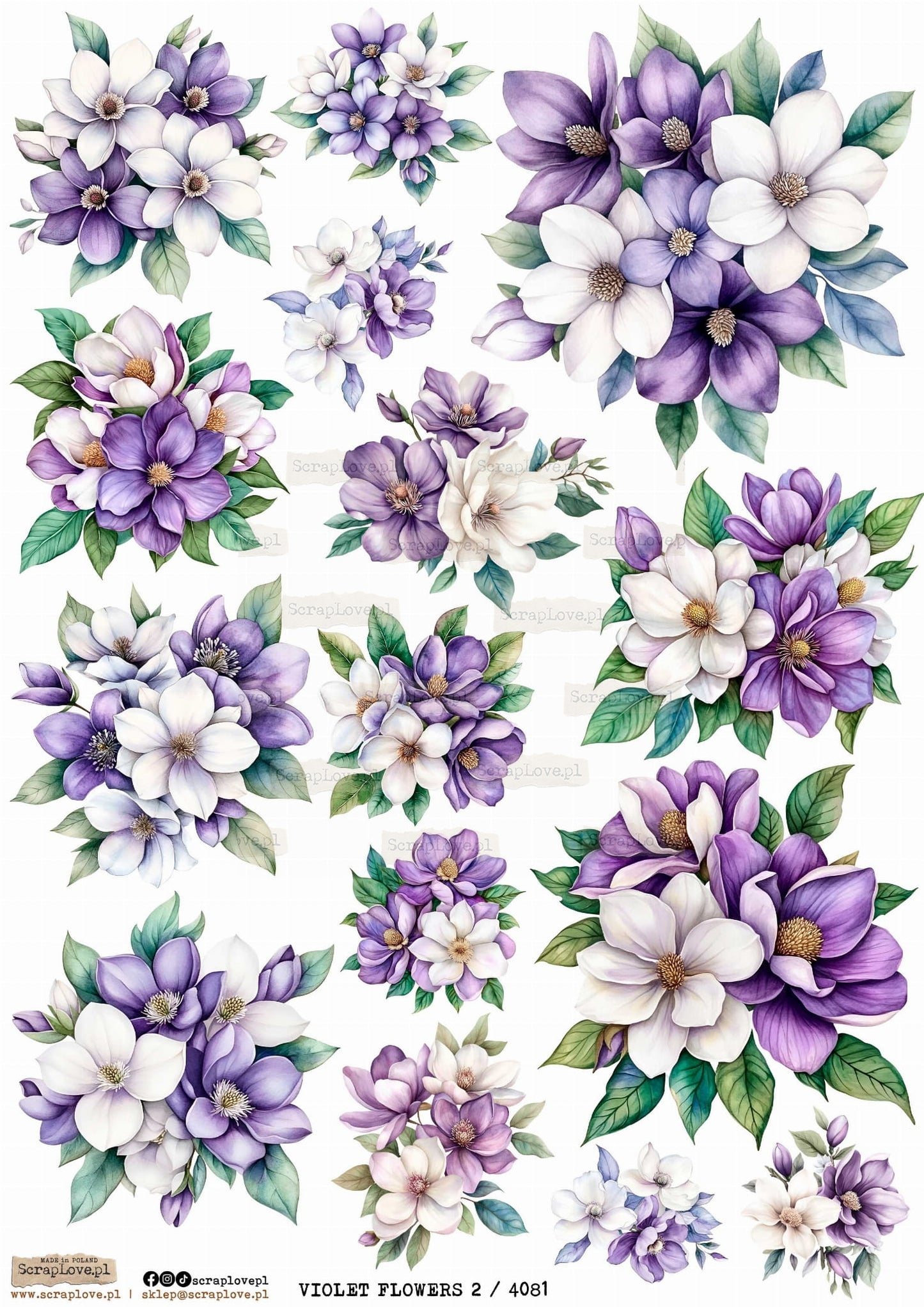 Utklippsark A4 - Violet Flowers 2