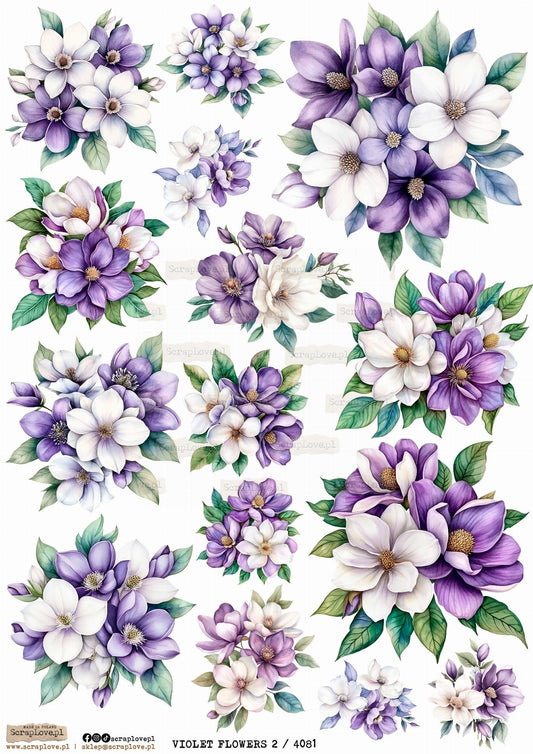 Utklippsark A4 - Violet Flowers 2