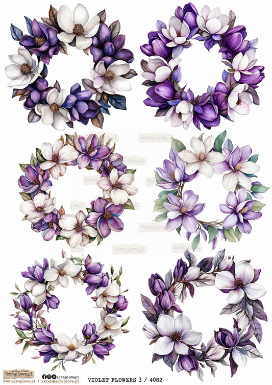 Utklippsark A4 - Violet Flowers 3