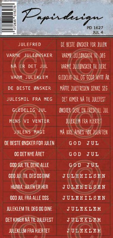 Papirdesign - Klistermerker - Jul 4