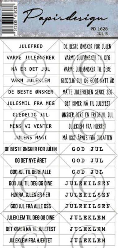 Papirdesign - Klistermerker - Jul 5