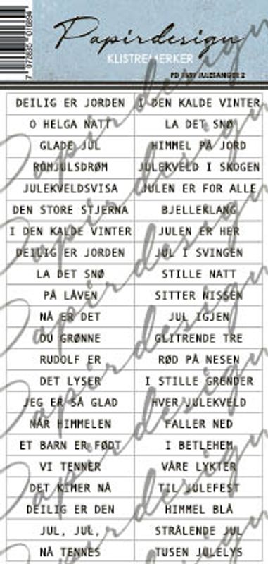 Papirdesign - Klistermerker - Julesanger 2