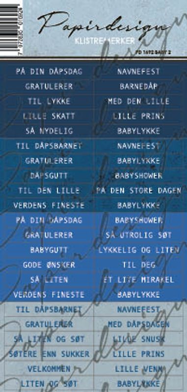 Papirdesign - Klistermerker - Baby 2
