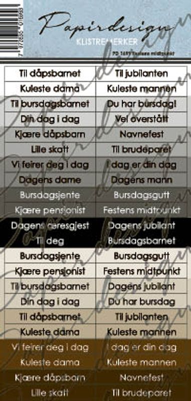 Papirdesign - Klistermerker - Festens midtpunkt