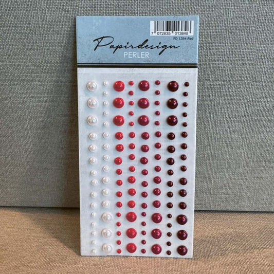 Papirdesign - Halvperler - Rød