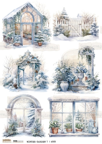 Utklippsark A4 - Winter Garden 1
