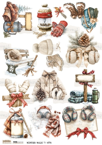 Utklippsark A4 - Winter Walk 1