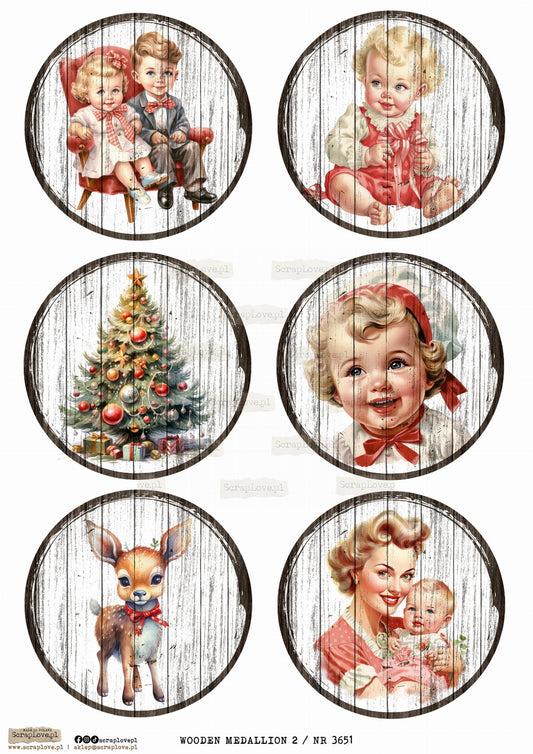 Utklippsark A4 - Wooden Medallion 2