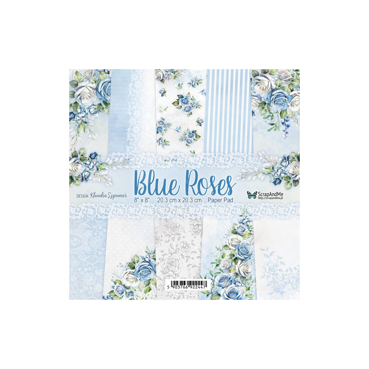 ScrapAndMe - Blue Roses 8x8"